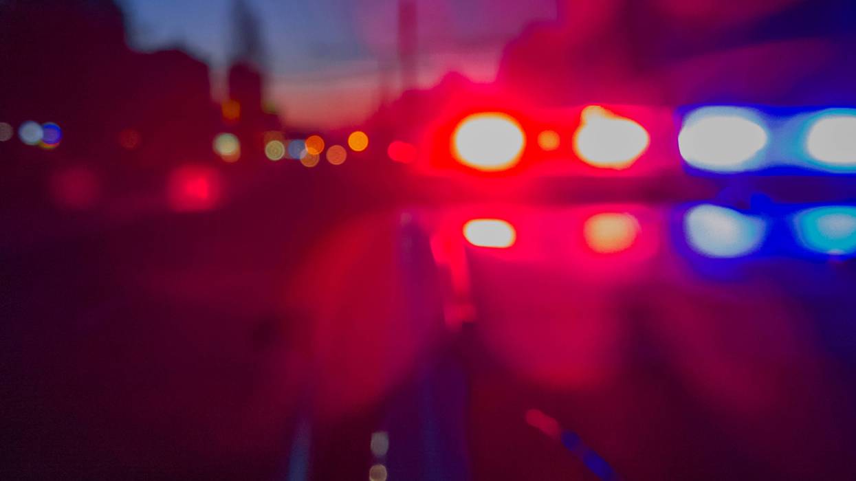blurry police car lights