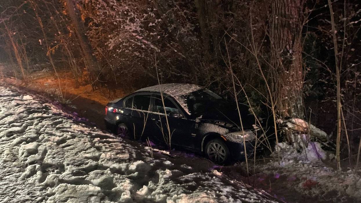 BMW into tree crash