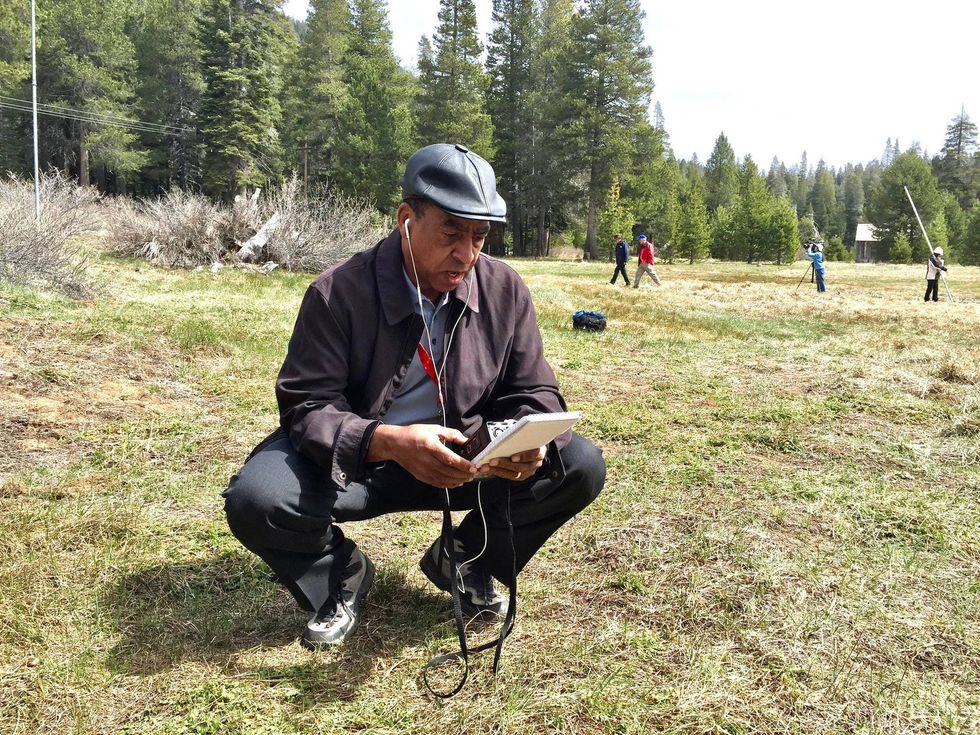 Bob reporting live to KCBS Radio from Echo Summit in the Sierra Nevada mountains.