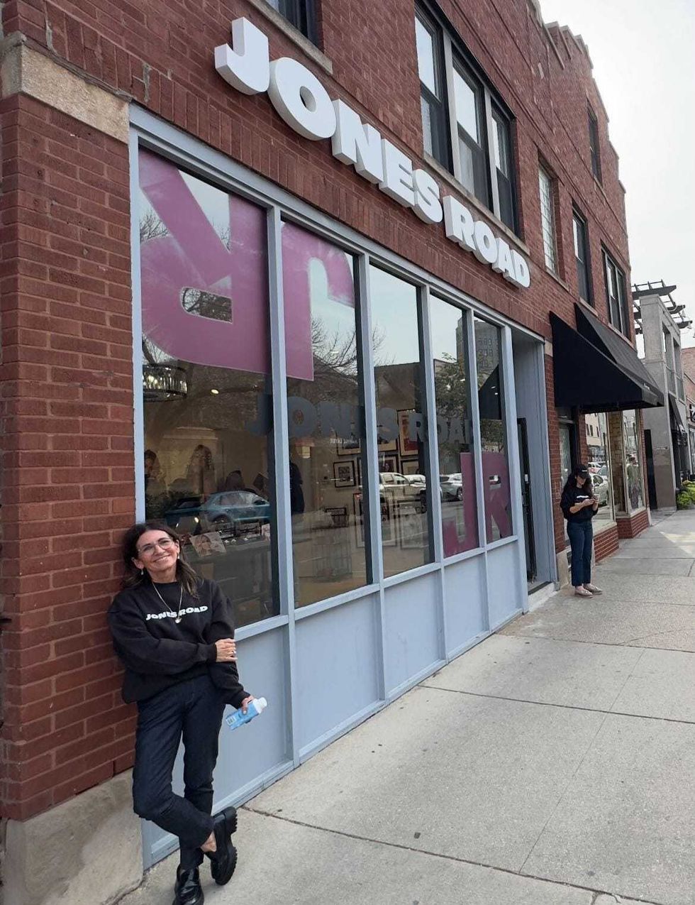 Bobbi Brown stands outside of a new Jones Road store in Chicago
