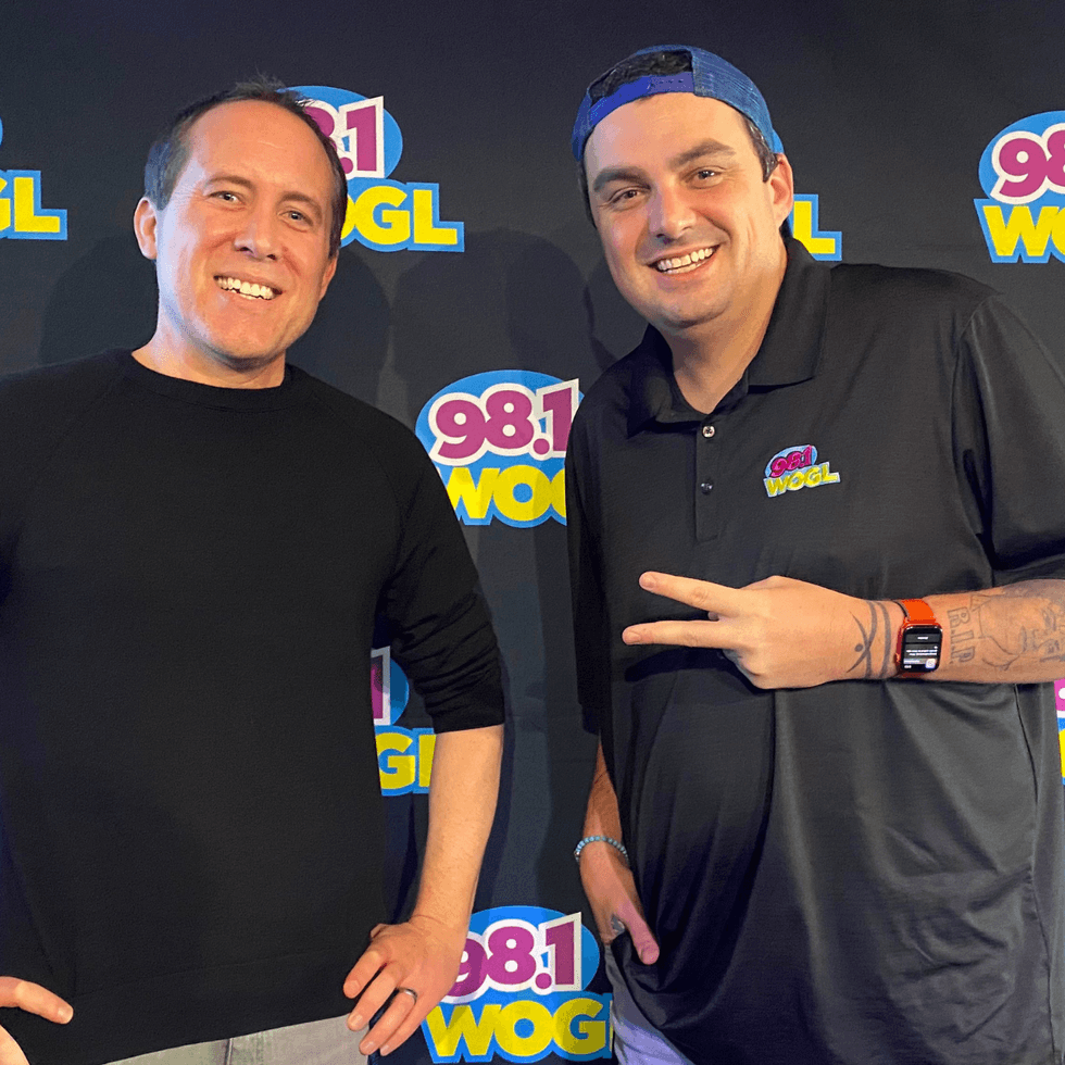 Bobby Smith with Coop at the 2021 98.1 WOGL Loves Our Kids Radiothon presented by Fulton Bank