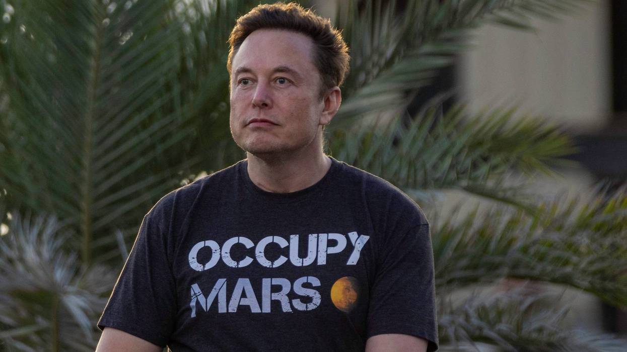 BOCA CHICA BEACH, TX - AUGUST 25: SpaceX founder Elon Musk during a T-Mobile and SpaceX joint event on August 25, 2022 in Boca Chica Beach, Texas. The two companies announced plans to work together to provide T-Mobile cellular service using Starlink satellites.