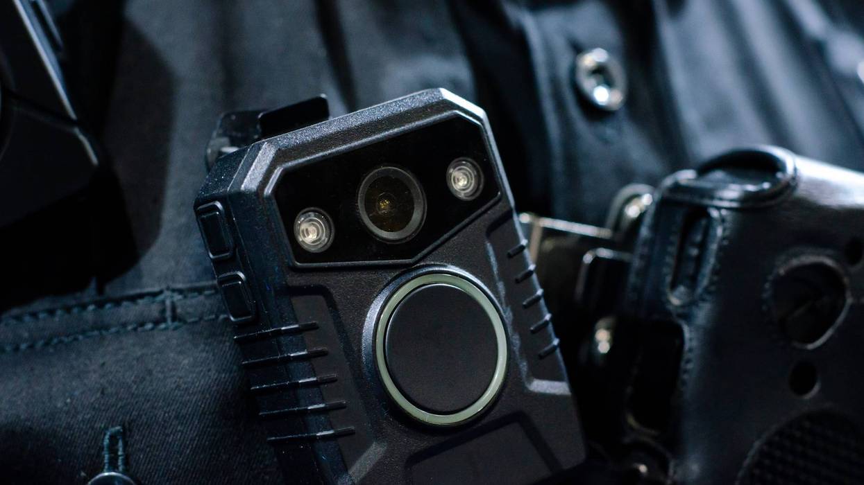 Body camera on police officer