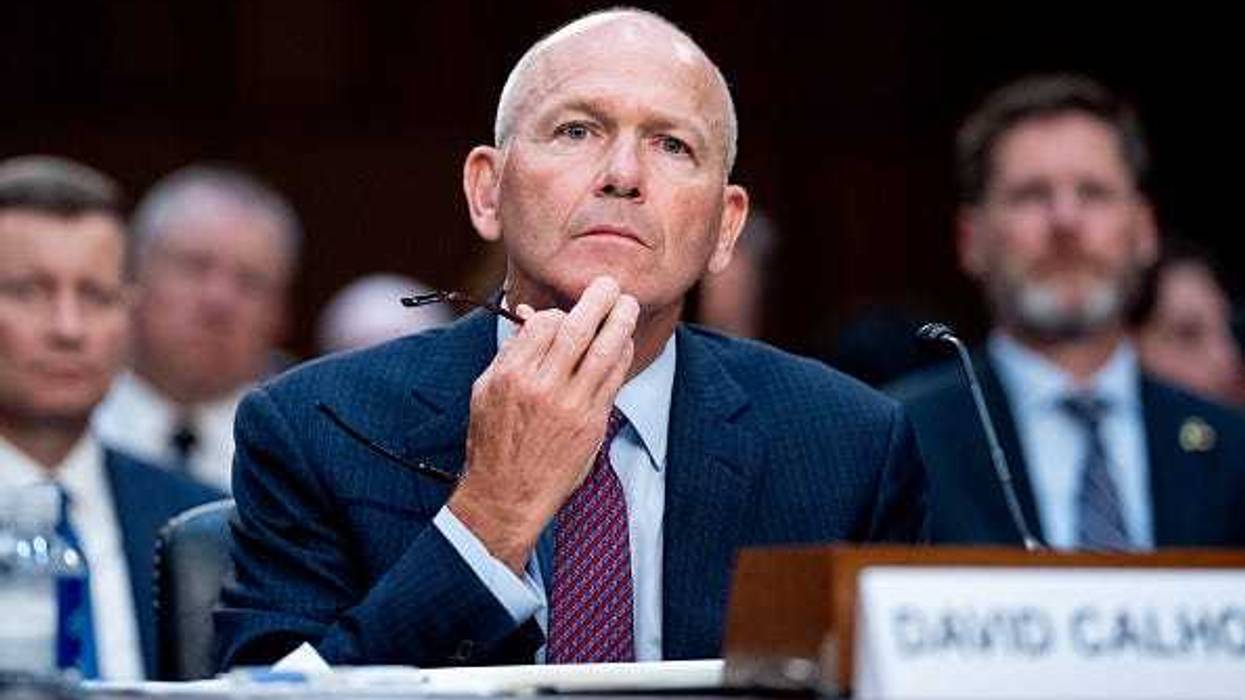 Boeing CEO Dave Calhoun appears before a Senate Homeland Security and Governmental Affairs Investigations Subcommittee hearing on Boeing's broken safety culture on Capitol Hill on June 18, 2024 in Washington, DC.