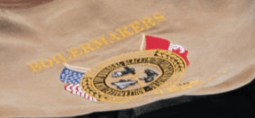 Boilmakers union emblem on Young