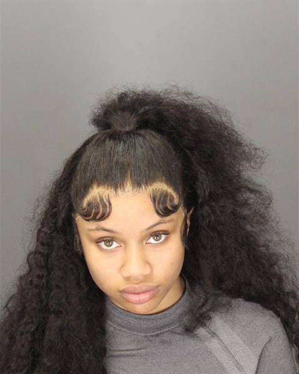 Booking photo of Destinee Amorie James, who was charged with Felony Resisting and Obstructing Police