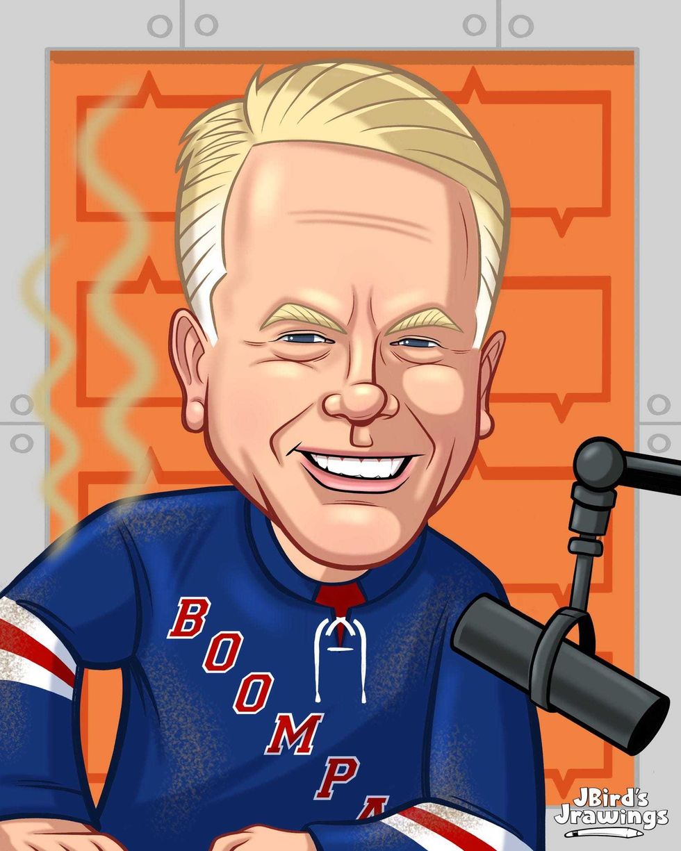 Boomer in a Boompa Rangers jersey