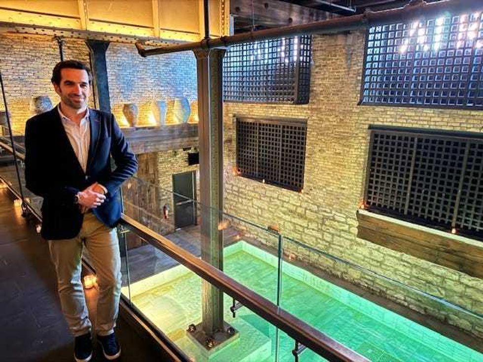 Borja Garcia Nieto inside AIRE Ancient Baths Chicago