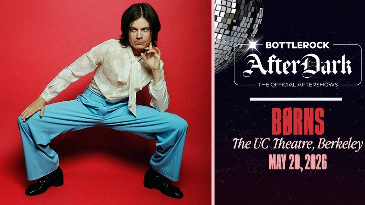 BØRNS Bottlerock AfterDark concert poster: Artist in retro pose, UC Theatre, May 20, 2026.