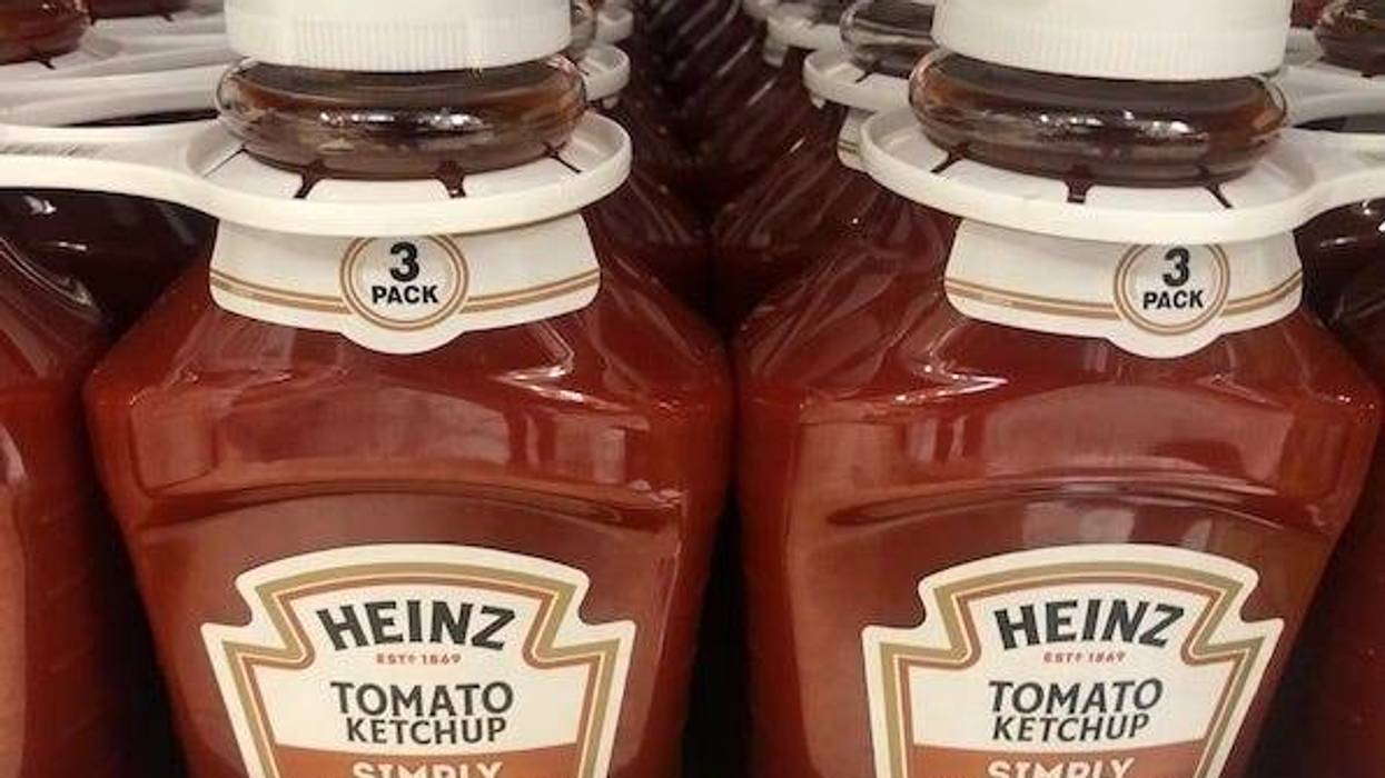 Bottles of Heinz tomato ketchup