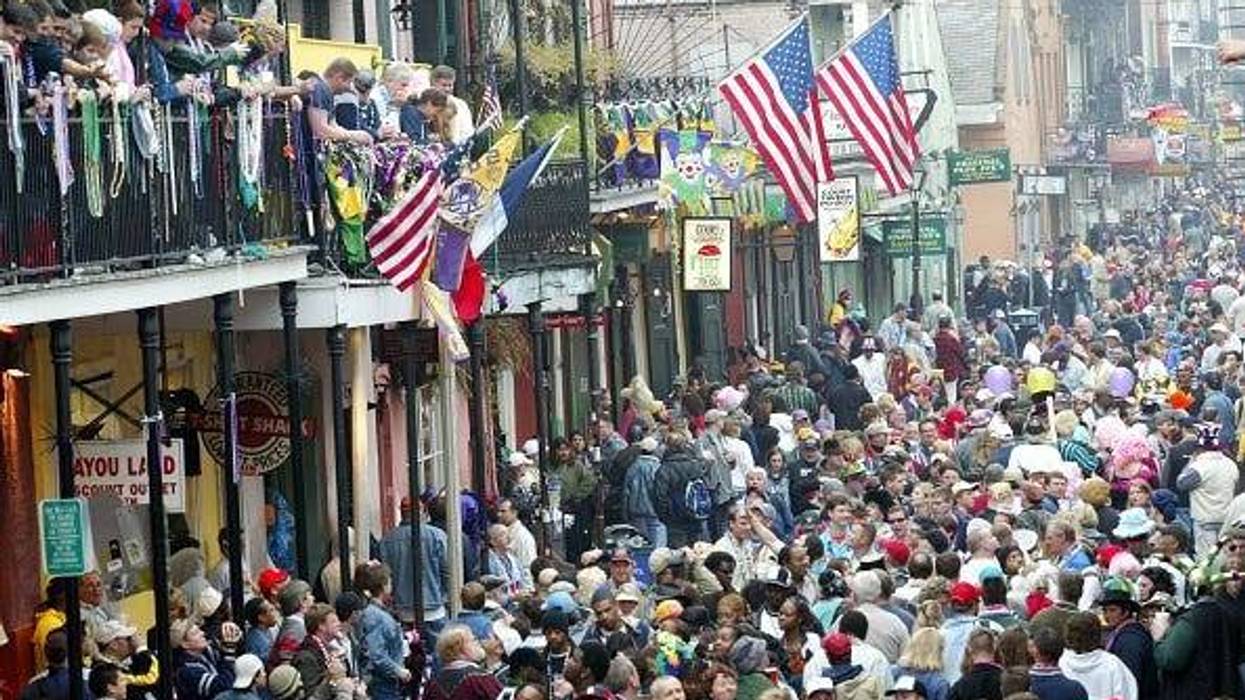 Bourbon St On Mardi Gras