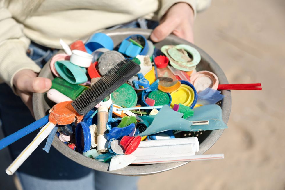 Bowl of plastic trash