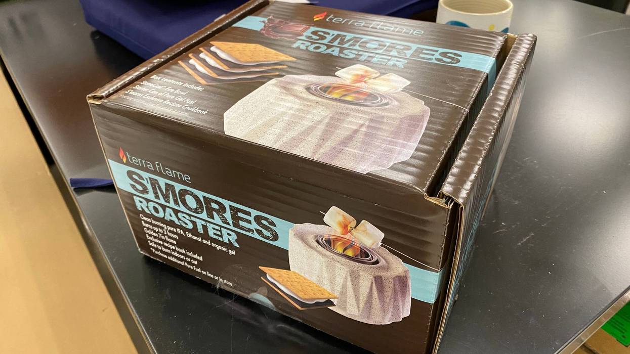 box of Terra Flame S'mores Roaster on a shelf at Target