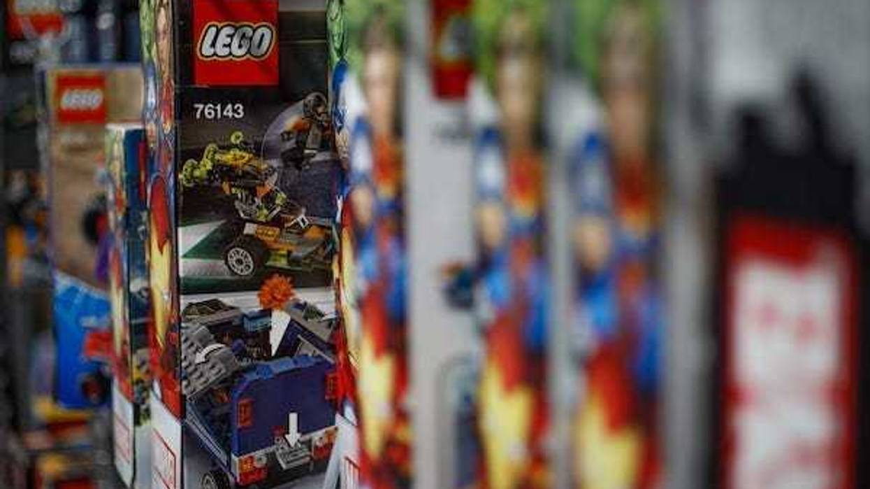 Boxes of Lego on shelf