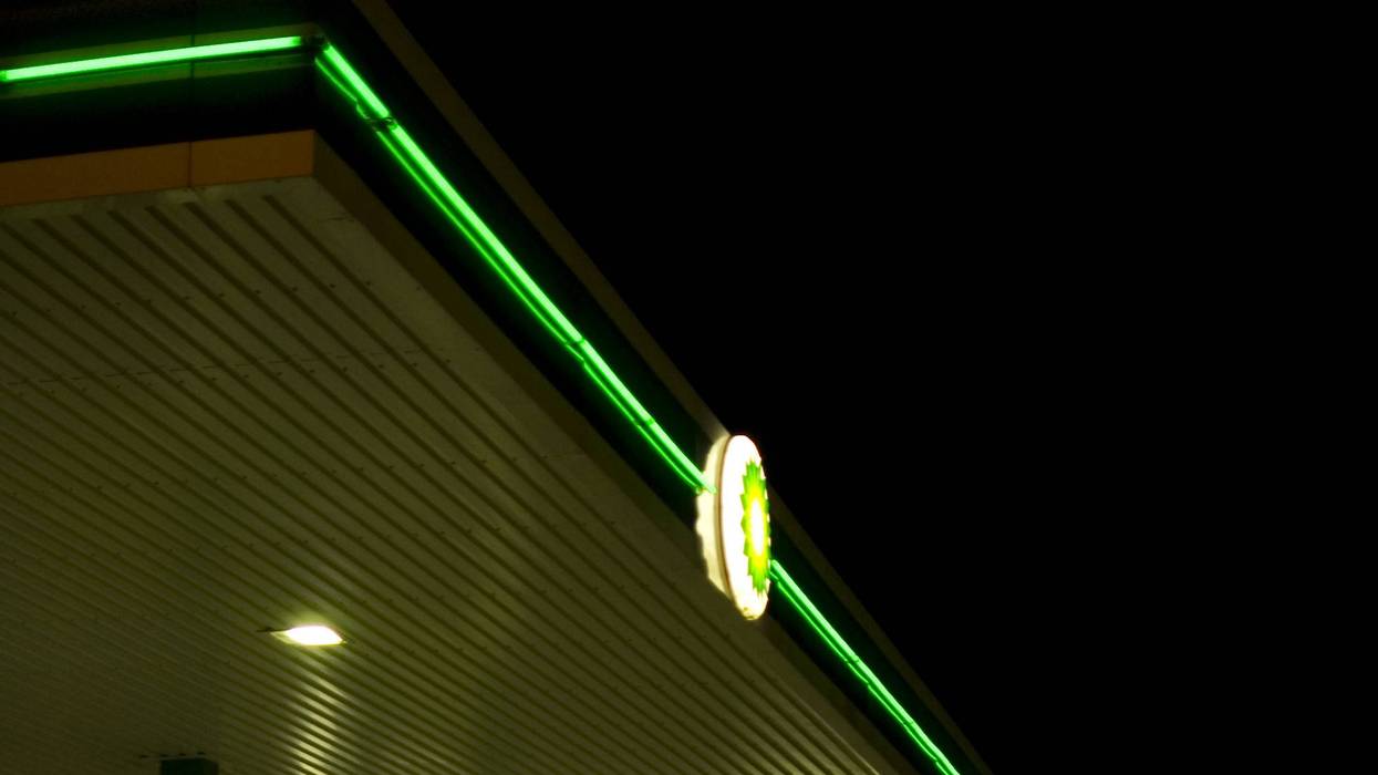 BP gas station sign displayed outside.
