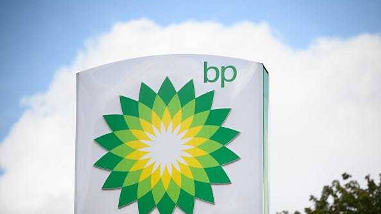 BP gas station sign.