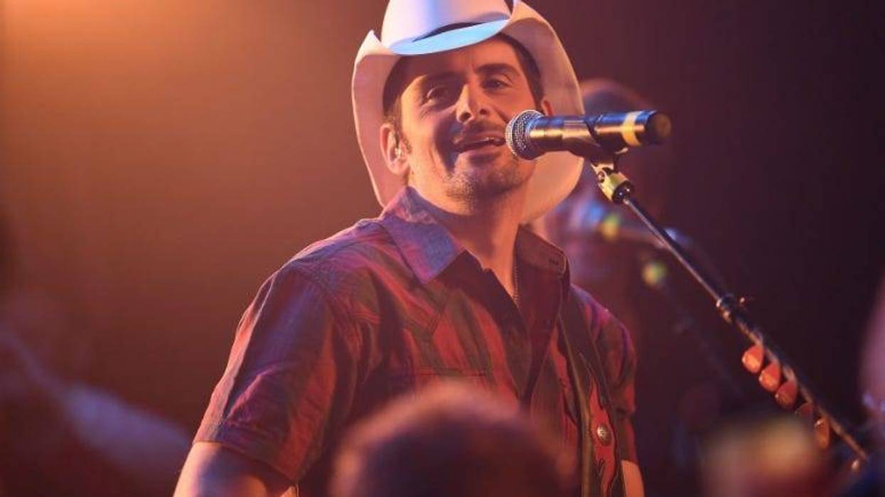 Brad Paisley performs as he shoots a video for his new song \"Bucked Off\" at Tootsie's Orchid Lounge