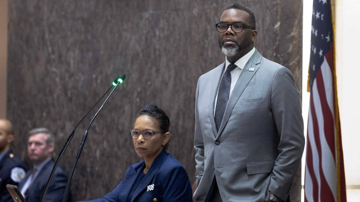 Brandon Johnson at council meeting