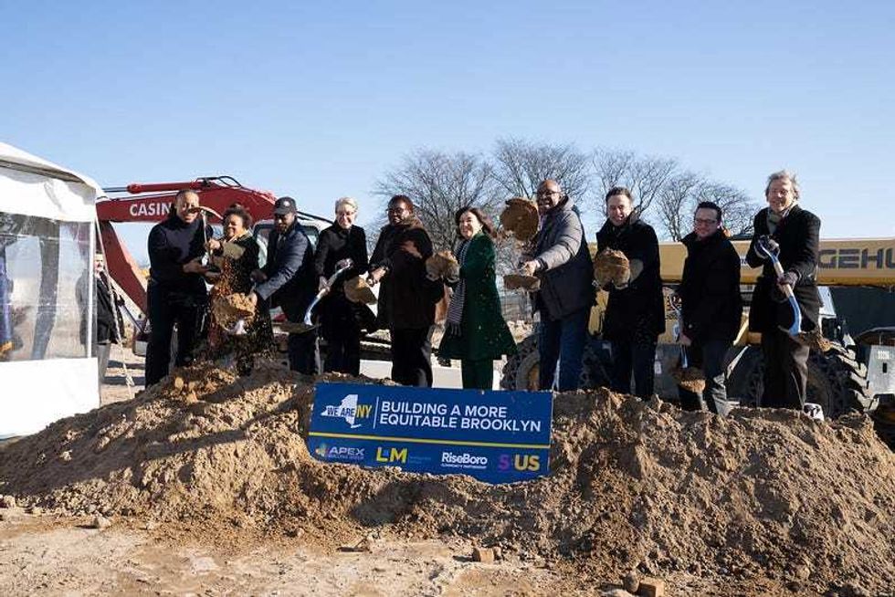 Breaking ground on the new East New York development.