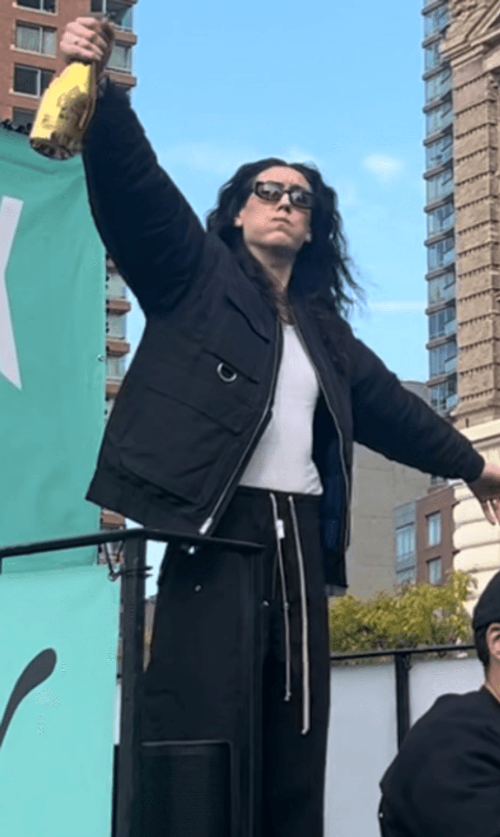 Breanna Stewart celebrating on parade route