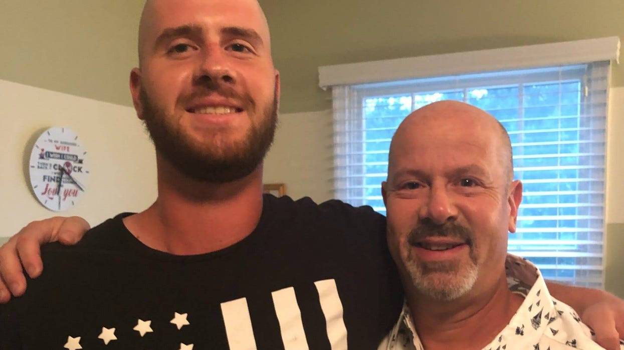 Brendan Hirsh (left) and his father Steve