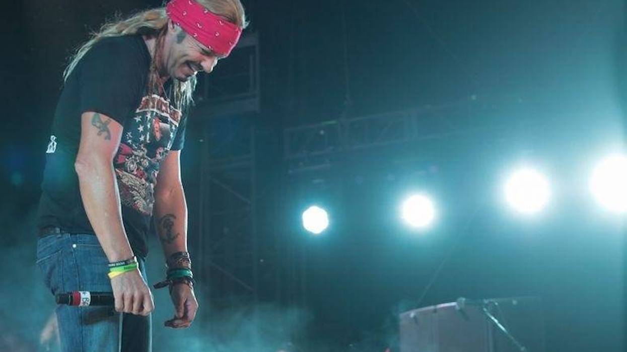 Bret Michaels, Poison, Concert, Stagecoach Country Music Festival, Looking Down, Smiling, 2019
