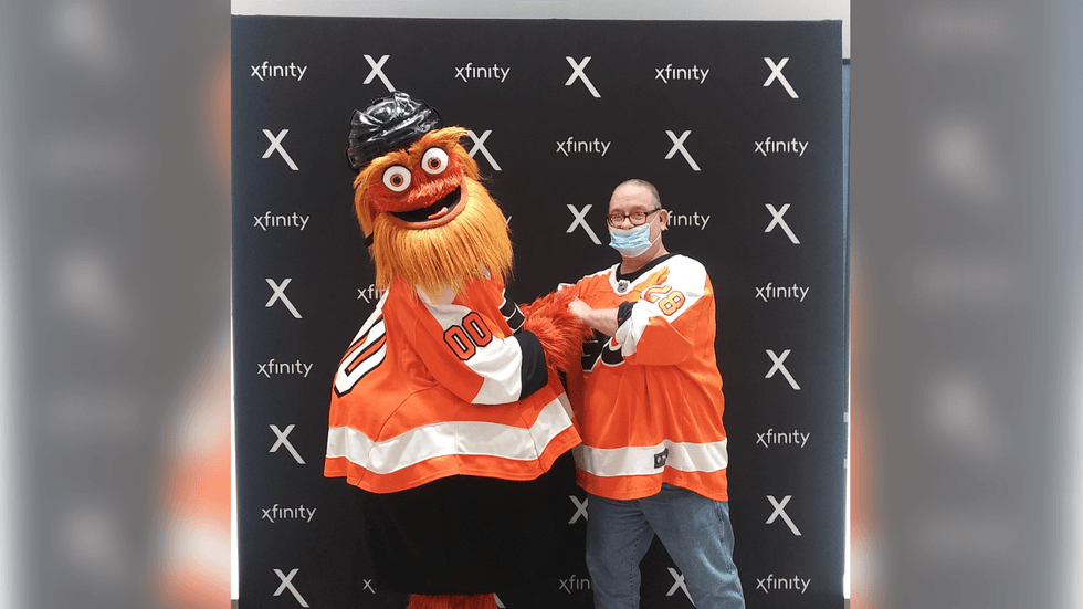 Brian Brown with Gritty.