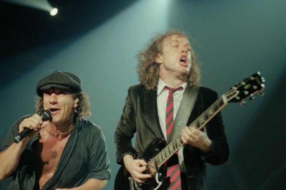 Brian Johnson and Angus Young