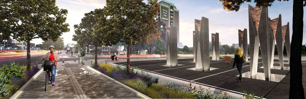 Brickline Greenway outside soccer stadium