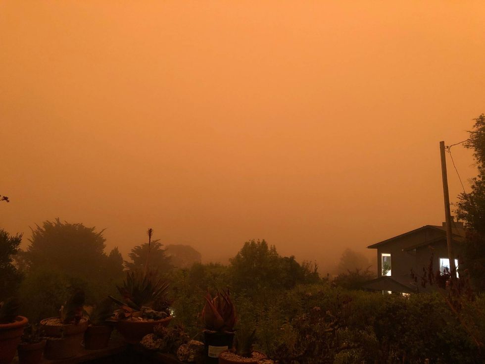 Bright orange haze covered the skies on Sept. 9, 2020, in Mill Valley, California.