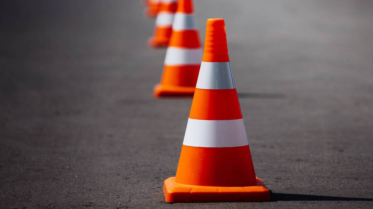 bright orange traffic cones