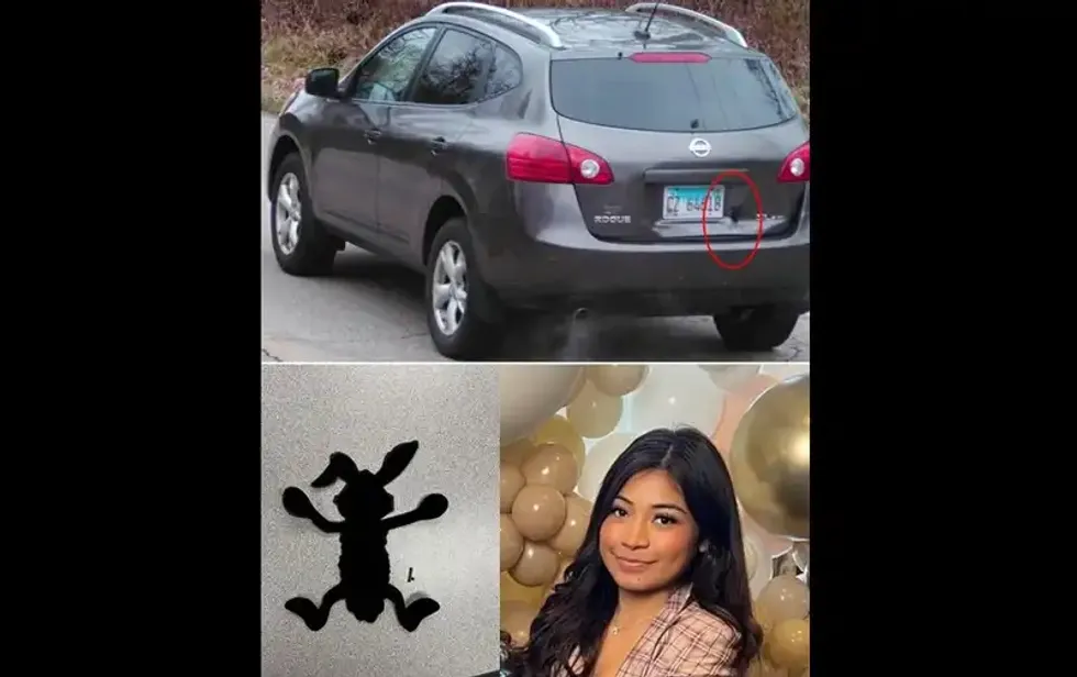 Brissa Romero, her Nissan Rogue and coyote bumper sticker