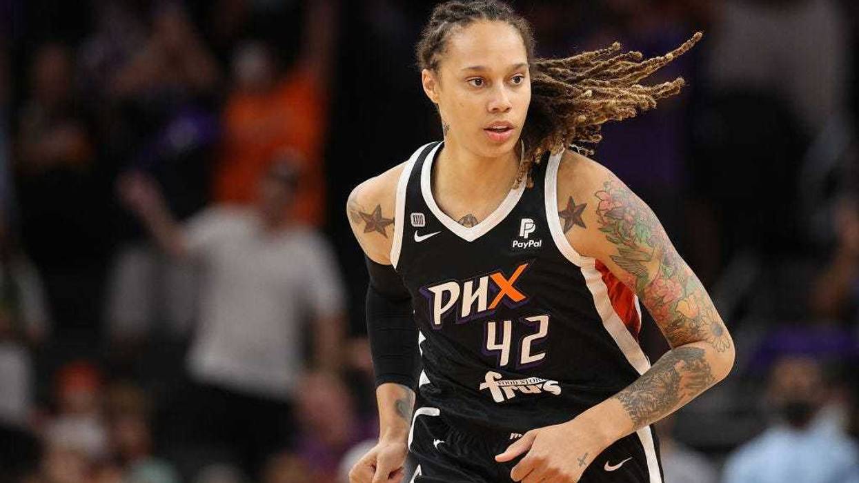 Brittney Griner #42 of the Phoenix Mercury during the first half in Game Four of the 2021 WNBA semifinals at Footprint Center on October 06, 2021 in Phoenix, Arizona.