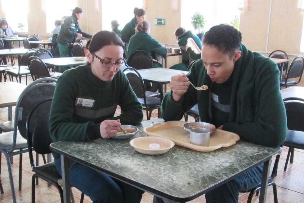 Brittney Griner has a meal at Women