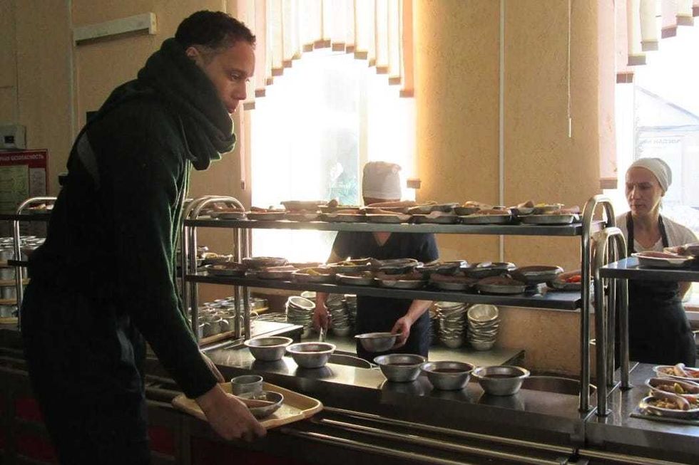 Brittney Griner is seen getting a meal at Women