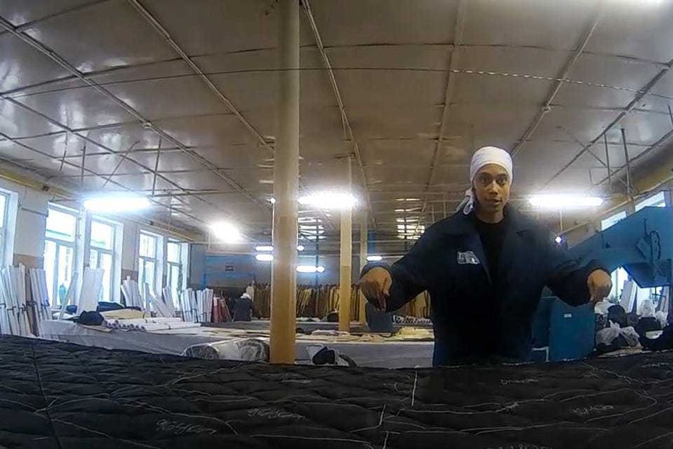 Brittney Griner works at the Women