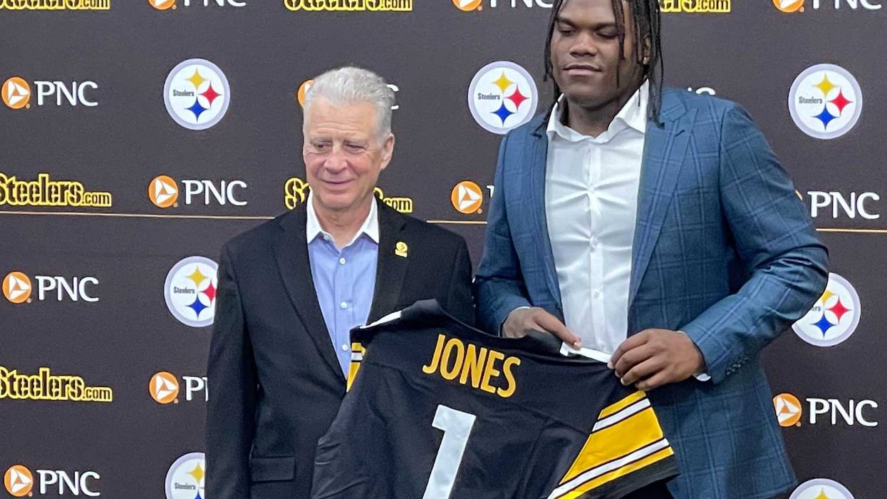 Broderick Jones with Art Rooney