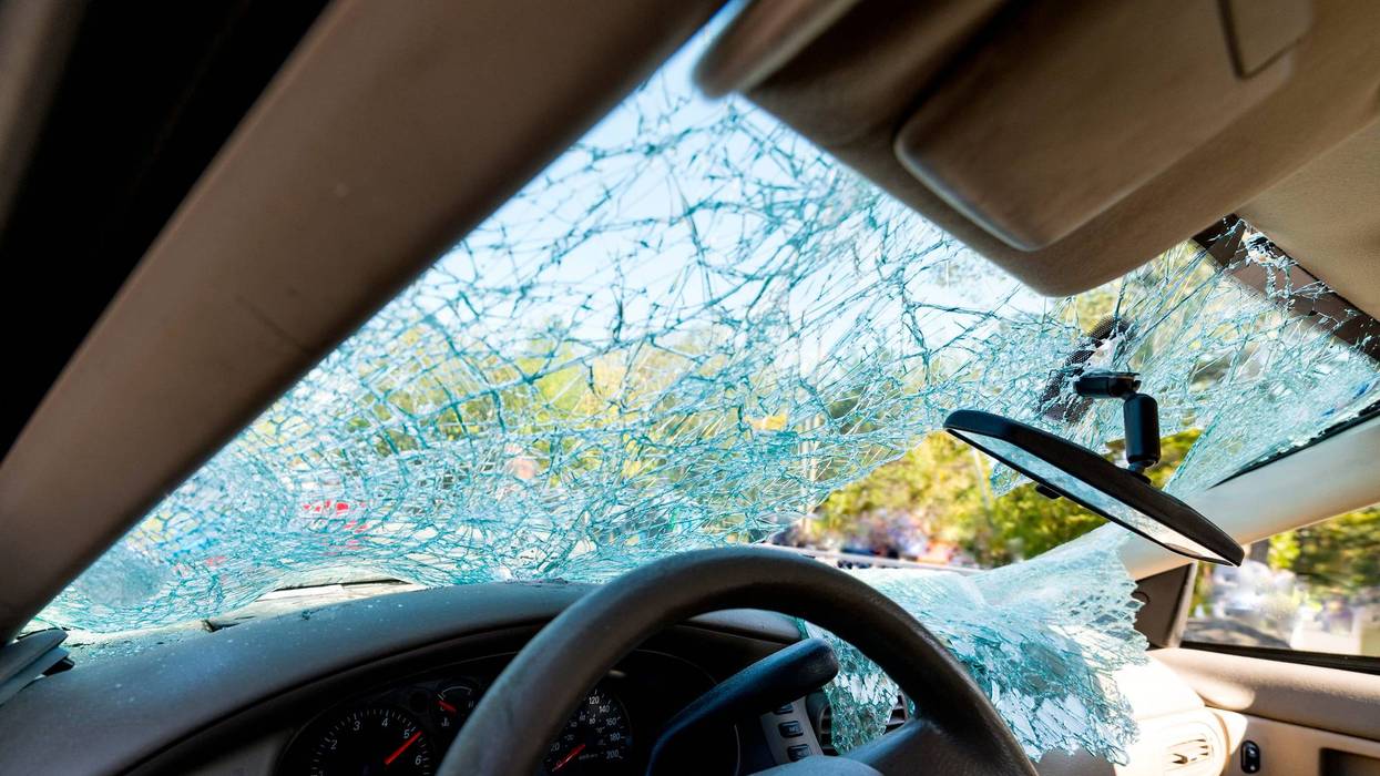 broken car windshield