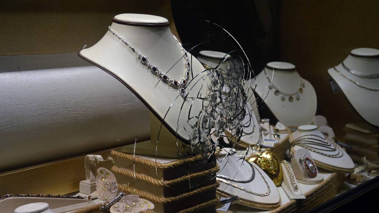 Broken Glass jewelry store gold,