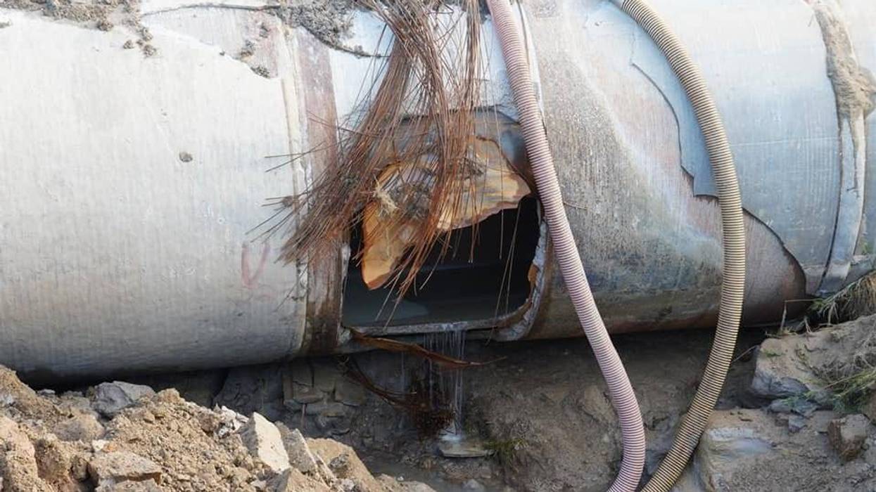 Broken water pipe