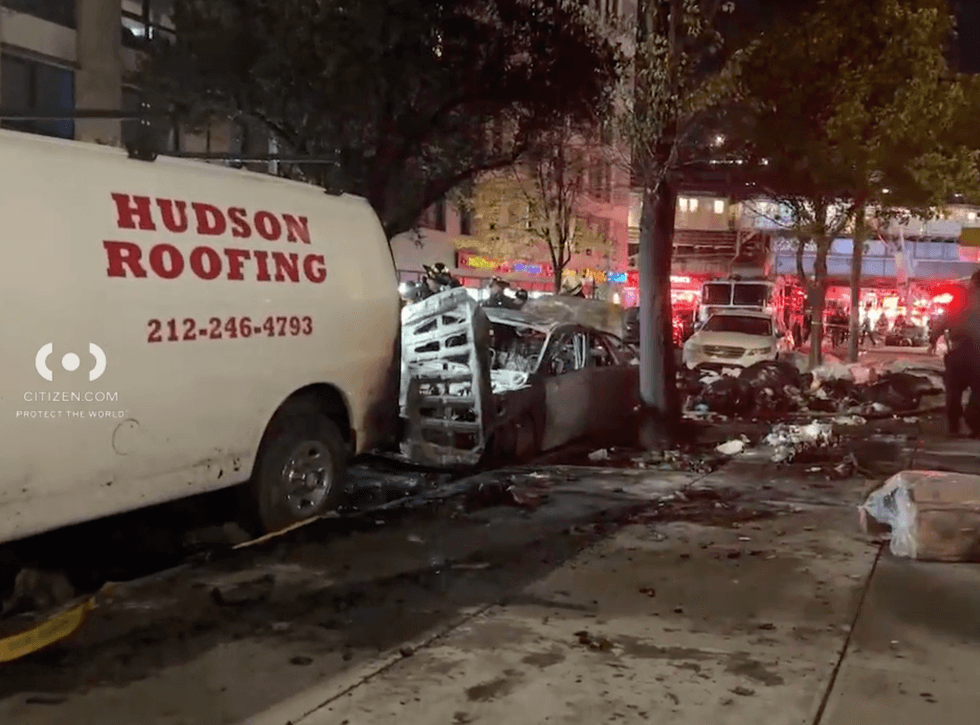 Bronx car fire and explosion