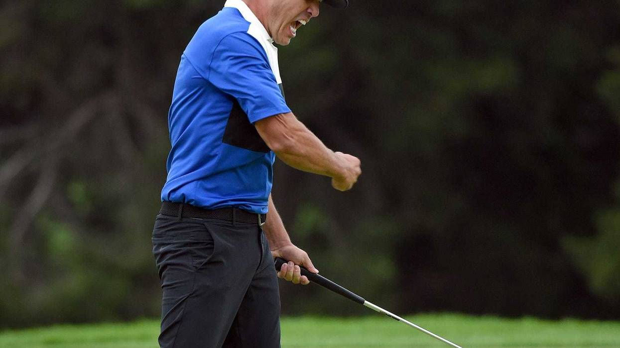 Brooks Koepka celebrates after winning the PGA Championship golf tournament at Bethpage State Park - Black Course