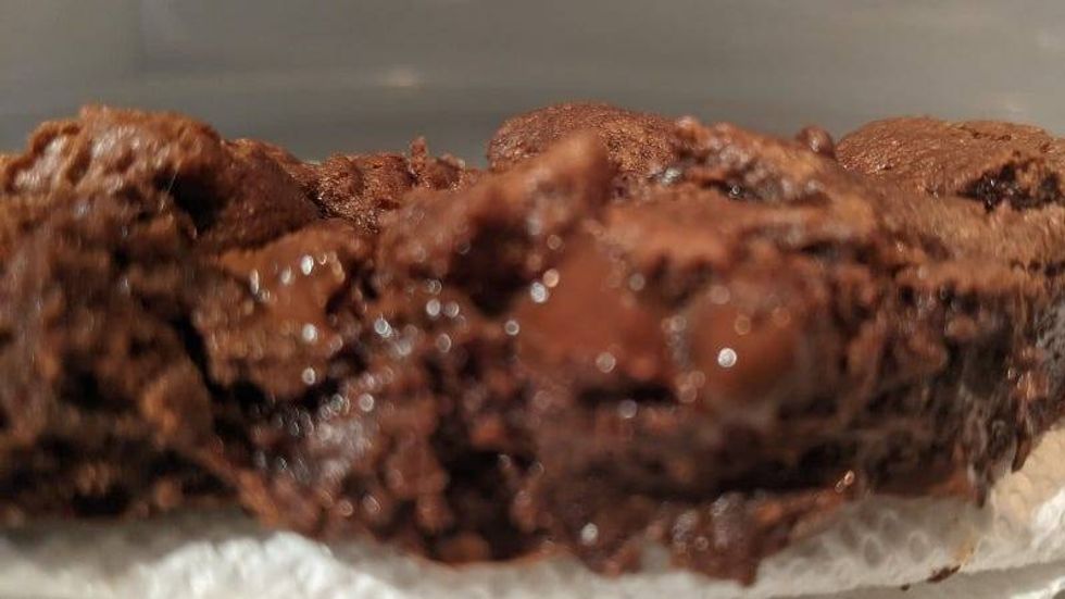 Brownie cookie melty gooey out of focus