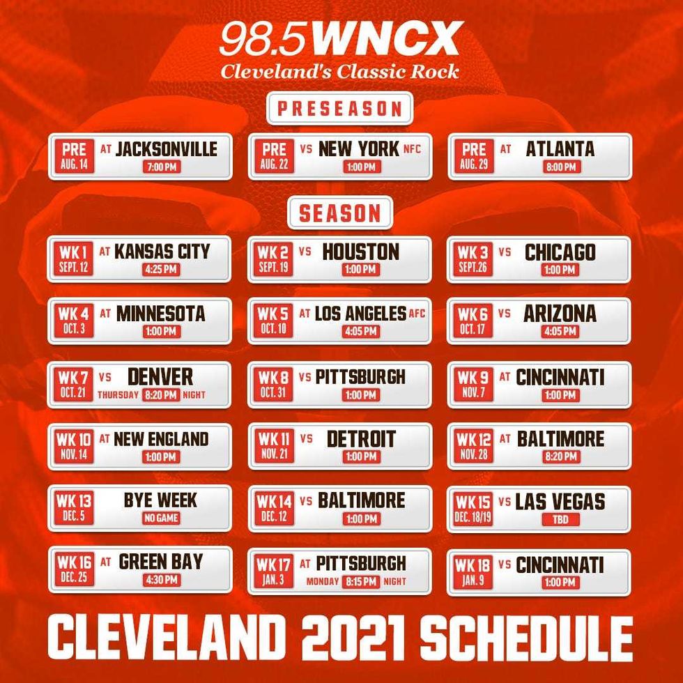 Browns Schedule