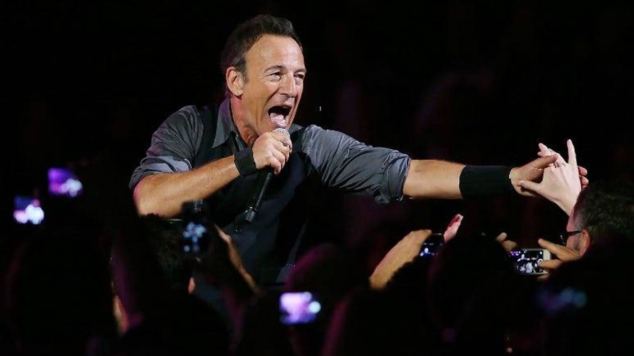 Bruce Springsteen performs live on stage with the E Street Band at Allphones Arena