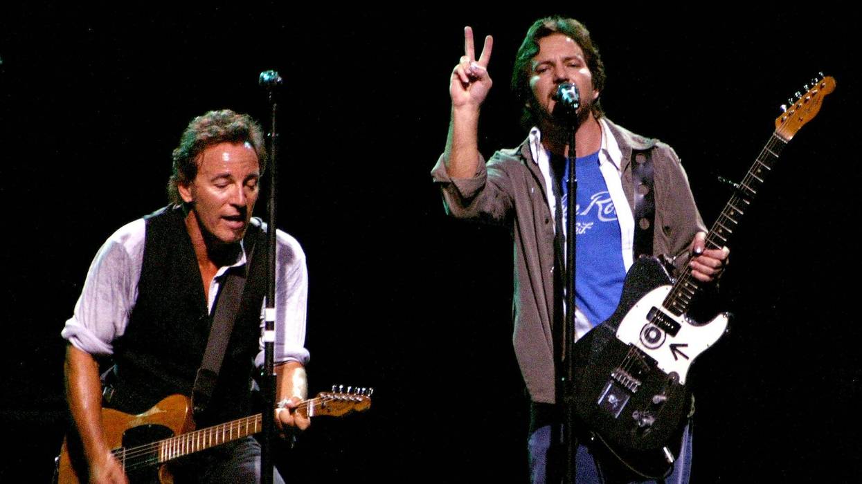 Bruce Springsten and Eddie Vedder