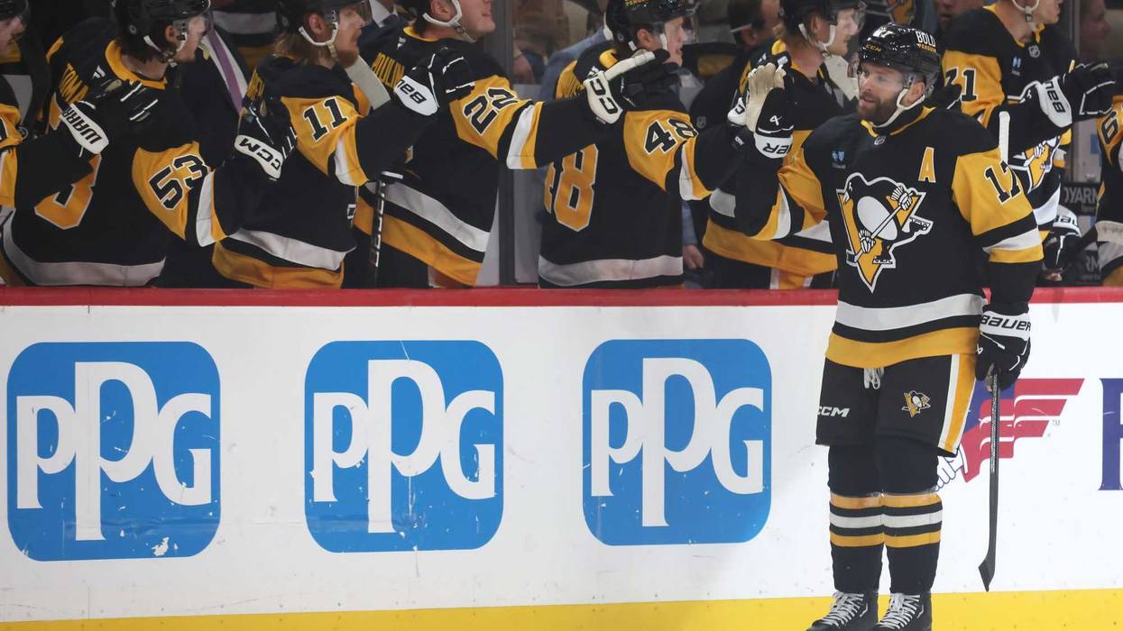 Bryan Rust in the goal scoring line