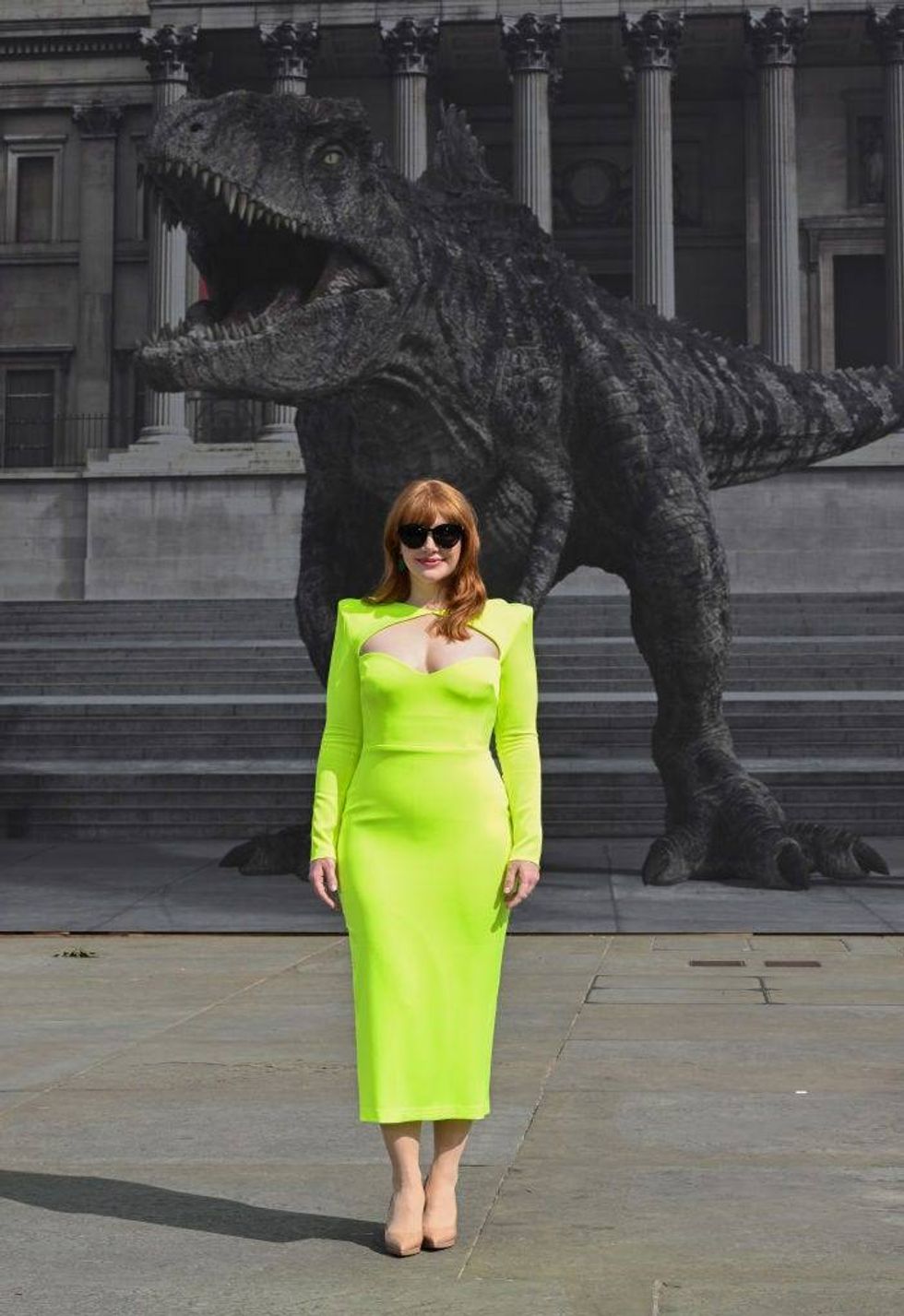 Bryce Dallas Howard attends the "Jurassic World Dominion" photocall at Trafalgar Square on May 27, 2022 in London, England