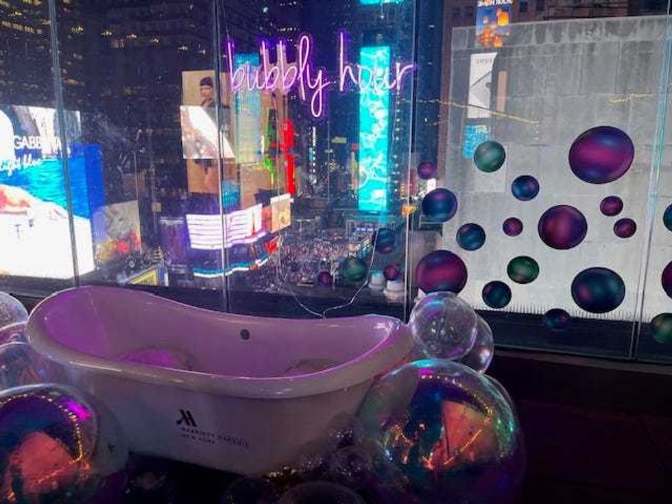 "Bubbles Over Broadway" at The Perch, on the eighth floor of the New York Marriott Marquis