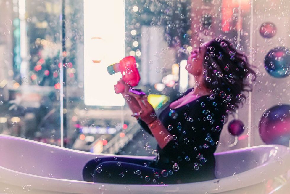 "Bubbles Over Broadway" at The Perch, on the eighth floor of the New York Marriott Marquis